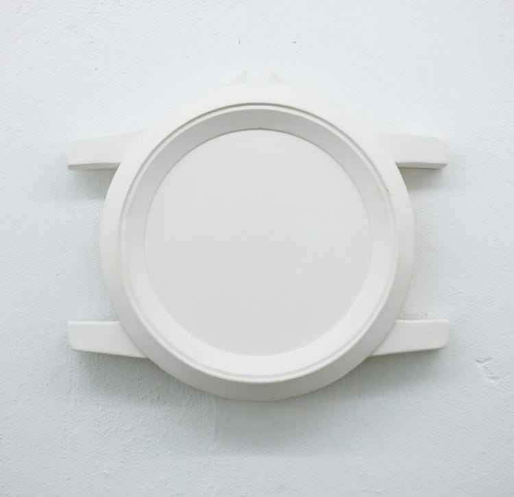 Sculpture, danish contemporary art, plaster, watch, daniel svarre