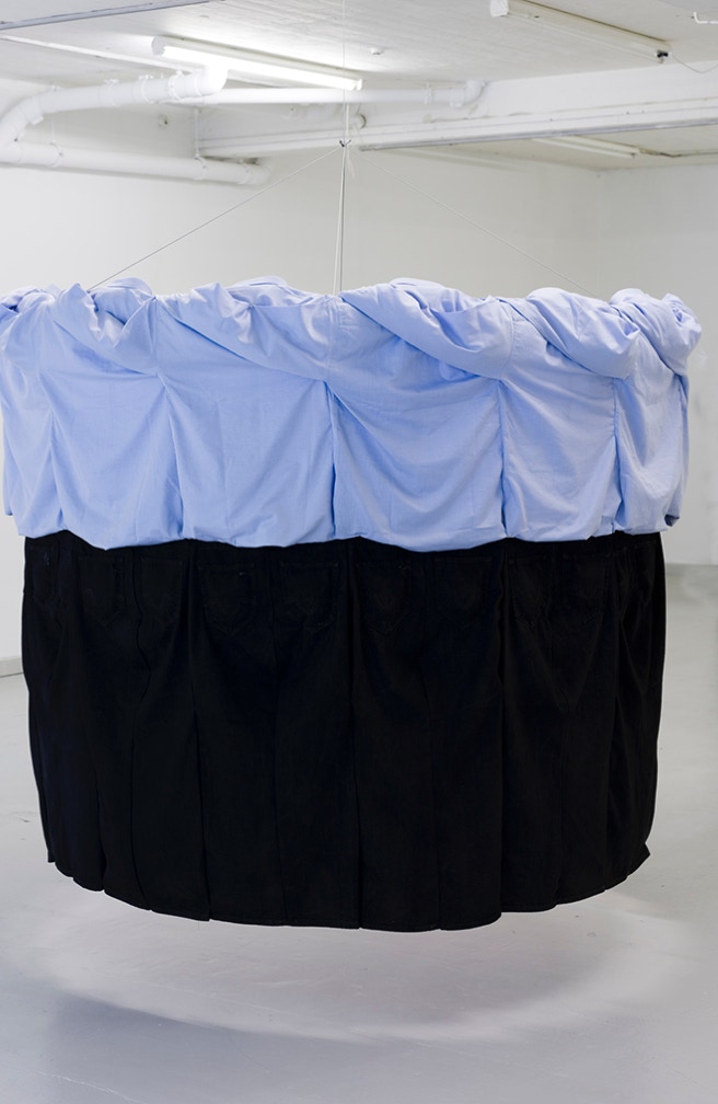 sculpture, daniel svarre, clothes, contemporary art, masculinity